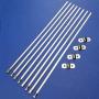 Runningfish Stainless Steel Self-Locking Cable Tie and Mounts Multi-Purpose Metal Zip Ties and Base Holders Exhaust Wrap Coated Locking (12'' 30PCS Ball）
