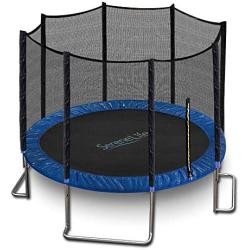 Outdoor Trampoline with Enclosure 8FT - Full Size Backyard Trampoline with Safety Net - Enclosed Trampoline for Kids, Teen, Adult - 8 Feet Indoor Outdoor Trampolines - SereneLife SLTRA8BL (Blue)