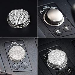 LECART Bling Car Variable Speed Switch Knob Cover Premium Zinc Alloy for Lexus Car Interior Bling Accessories Compatible for Lexus ES GS Inner Car Metal Cover Decal Stickers Silver Pack of 1