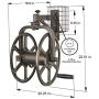 Liberty Garden 712 Single Arm Navigator Multi-Directional Garden Hose Reel, Holds 125-Feet of, 5/8-Inch, Bronze