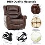 Mecor Power Lift Chair Dual Motor PU Leather Lift Recliner for Elderly Lay Flat Sleeper Recliner with Massage/Heat/Vibration/Remote Control/Side Pockets for Living Room