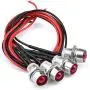 Cobella 4mm Metal Indicator Light 12V Waterproof Signal Lamp 0.3'' Mounting Hole Diameter, 2PCS, Red Cobella 4mm Metal Indicator Light 12V Waterproof Signal Lamp 0.3'' Mounting Hole Diameter, 2PCS, Red