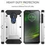 Motorola Moto G7 Power Case, Evocel [Explorer Series Pro] Premium Full Body Case with Glass Screen Protector, Belt Clip Holster, Metal Kickstand for Motorola Moto G7 Power (XT1955), Silver