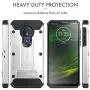 Motorola Moto G7 Power Case, Evocel [Explorer Series Pro] Premium Full Body Case with Glass Screen Protector, Belt Clip Holster, Metal Kickstand for Motorola Moto G7 Power (XT1955), Silver