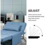 Diophros Folding Ottoman Sleeper Sofa Bed, 4 in 1 Multi-Function Adjustable Guest Sofa Chair Convertible Chair (Light Blue)