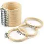 Caydo 12 Pieces 3 Inch Wooden Round Embroidery Hoops Adjustable  Bamboo Circle Cross Stitch Hoop Ring Bulk Wholesale for Home Ornaments, Art Craft Handy Sewing