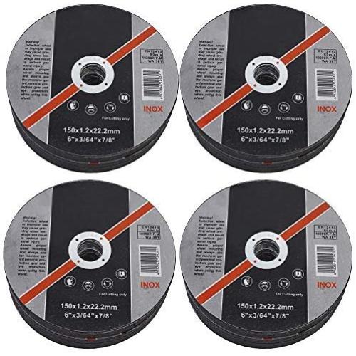 100 Pack 6''x.045''x7/8'' Cut-Off Wheel - Metal & Stainless Steel Cutting Discs