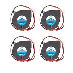 WINSINN 50mm Blower Fan 12V 5015 Hydraulic Bearing 50x15mm Turbine Turbo - High Speed (Pack of 4Pcs)