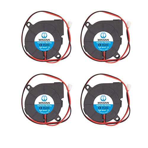 WINSINN 50mm Blower Fan 12V 5015 Hydraulic Bearing 50x15mm Turbine Turbo - High Speed (Pack of 4Pcs)