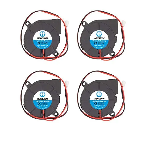 WINSINN 50mm Blower Fan 12V 5015 Hydraulic Bearing 50x15mm Turbine Turbo - High Speed (Pack of 4Pcs) WINSINN 50mm Blower Fan 12V 5015 Hydraulic Bearing 50x15mm Turbine Turbo - High Speed (Pack of 4Pcs)