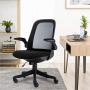 Mid-Back Ergonomic Home Office Chair,Komene Adjustable Mesh Computer Chair Thickened Seat Desk Chair with Lumbar Support and Flip-up Armrest Task Chair, Hold on 300lbs
