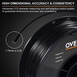 OVERTURE PETG Filament 1.75mm with 3D Build Surface 200 x 200 mm 3D Printer Consumables, 1kg Spool (2.2lbs), Dimensional Accuracy +/- 0.05 mm, Fit Most FDM Printer, Black