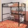 DHP Miles Metal Full Loft Bed with Desk, Black DHP Miles Metal Full Loft Bed with Desk, Black