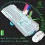 Rechargeable Keyboard and Mouse,Suspended Keycap Mechanical Feel Metal Panel Gaming Keyboard Mouse Combo,3800mAh Large Capacity Lithium Battery,Anti-ghosting (White) Rechargeable Keyboard and Mouse,Suspended Keycap Mechanical Feel Metal Panel Gaming Keyboard Mouse Combo,3800mAh Large Capacity Lithium Battery,Anti-ghosting (White)