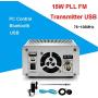 FM Transmitter, 15W FM Radio Transmitter,Fm Transmitter for Church,76~108MHz Wireless Broadcast FM Transmitter with PC Control, Intelligent Broadcast Metal Shell with Antenna for Drive-in Church
