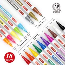 ZEYAR Paint Pens, Expert of Rock Painting, Extra Fine Point, 18 Colors, AP Certified. Permanent Ink & Waterproof, Works on Rock, Wood, Glass, Metal, Ceramic and more