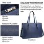 Laptop Bag for Women Waterproof Lightweight Leather 15.6 Inch Computer Tote Bag Business Office Briefcase Large Capacity Handbag Shoulder Bag Professional Office Work Bag Blue