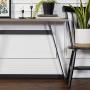Walker Edison Anastiasia Urban Industrial Metal Wrap Entry Table, 46 Inch, Grey