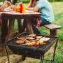 Finether Outdoor Fire Pit 24 Metal Fire Bowl BBQ Grill with Mesh Spark Screen Cover, Patio Backyard Beach Picnic Camping etc.