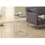 Monarch Specialties 3253, Chrome Accent Metal Base C-Table, Dark Taupe