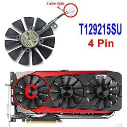 inRobert 87mm T129215SU Graphics Card Cooling Fan for ASUS Strix GTX980Ti/R9390/RX480/RX580 Video Card Cooler (Fan-C)