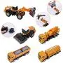 Construction Vehicle Truck Toy Set - 64PCS Kids Engineering Truck Playset with Play Mat, Crane, Cement, Fuel Truck, Wheel Loader with 3 Interchangeable Parts, Birthday for Boys Toddlers