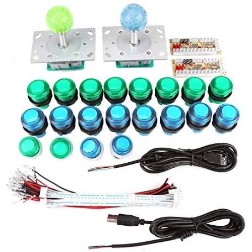 Voluxe Exquisite Workmanship Wide Application Arcade Game Parts, Game Parts Set, Plastic and Metal High Performance Blue and Green Game for Arcade Game