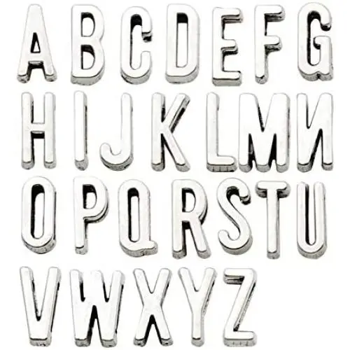 iloveDIYbeads Spacer Beads ABC Letter/Alphabet Letter A-z Charms Alphabetic Pendant,DIY Crafts Charms for Personalization Jewelry Making Accessory for DIY Necklace Bracelet,Set of 5 (130 Pcs-M142)