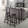 Mr IRONSTONE Bar Table, 47” Rectangular Kitchen Pub Dining Coffee Table High Writing Computer Table, for Narrow Space, Living Room, Dining Room-Sturdy Metal Frame, Easy Assembly, Industrial Design
