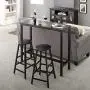 Mr IRONSTONE Bar Table, 47” Rectangular Kitchen Pub Dining Coffee Table High Writing Computer Table, for Narrow Space, Living Room, Dining Room-Sturdy Metal Frame, Easy Assembly, Industrial Design