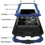 Simicoo Samsung S20 Ultra Metal Bumper Silicone Case Hybrid Military Shockproof Heavy Duty Rugged Defender case Built-in Screen Protector Stand Camera Lens Protector Cover for S20 Ultra (Blue)
