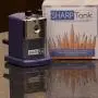 SharpTank - Portable Pencil Sharpener (Metallic Plum) - Compact & Quiet Classroom Sharpener That Gets Straight to The Point!