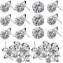 90 Pieces Crystal Upholstery Nails Crystal Upholstery Buttons Crystal Upholstery Tacks Clear Crystal Head Decorative Push Pins Imitate Diamond Buttons for Sewing DIY Sofa and Wall Decor (16 mm)