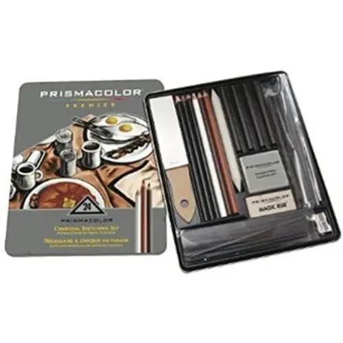 Prismacolor Premier 25 Piece Charcoal Sketch Set In Reusable Metal Tin Prismacolor Premier 25 Piece Charcoal Sketch Set In Reusable Metal Tin