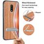 HHDY Compatible with Oneplus 6t Case, Moon Design with Metal Kickstand Anti-Fingerprint Protective Phone Case Cover for Oneplus 7