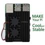 Pi 4 Case, Raspberry Pi 4 Armor Case Metal Case with Dual Fan Aluminium Alloy, Raspberry Pi 4 Fan, Pi 4 Heatsink for Raspberry Pi 4 Model/Pi 4B