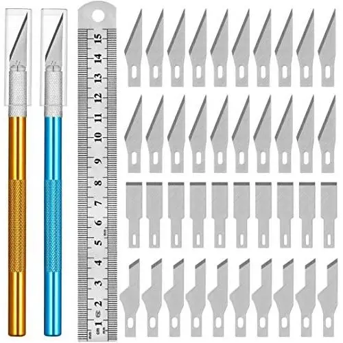 DIYSELF Exacto Knife Upgrade Precision Carving Craft Knife Hobby Knife Exacto Knife Kit 40 Spare Exacto Knife Blades for Art, Scrapbooking,Stencil DIYSELF Exacto Knife Upgrade Precision Carving Craft Knife Hobby Knife Exacto Knife Kit 40 Spare Exacto Knife Blades for Art, Scrapbooking,Stencil