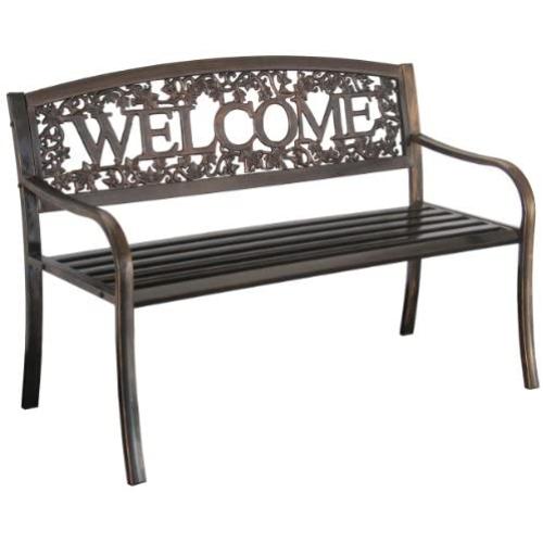 Leigh Country TX94101 Metal Welcome Outdoor Bench