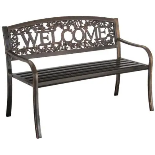 Leigh Country TX94101 Metal Welcome Outdoor Bench Leigh Country TX94101 Metal Welcome Outdoor Bench
