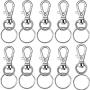 BronaGrand 60 Pieces Metal Swivel Lanyard Snap Hook with Key Rings(Small Size)