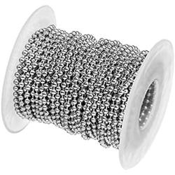 Tiparts 30 Feet Stainless Steel Ball Chains Necklace with 20pcs Connectors Clasps,Silver Bead Chain Sets (Chain Width 2.4mm+20pcs connectors)