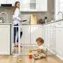Cumbor 46” Auto Close Safety Baby Gate, Extra Tall and Wide Child Gate, Easy Walk Thru Durability Dog Gate for The House, Stairs, Doorways. Includes 4 Wall Cups, 2.75-Inch and 8.25-Inch Extension Cumbor 46” Auto Close Safety Baby Gate, Extra Tall and Wide Child Gate, Easy Walk Thru Durability Dog Gate for The House, Stairs, Doorways. Includes 4 Wall Cups, 2.75-Inch and 8.25-Inch Extension
