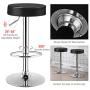 COSTWAY Bar Stools Set of 2, Modern Swivel Backless Round Barstool, PU Leather Armless bar Chair with Height Adjustable, Chrome Footrest, Sturdy Metal Frame for Kitchen Bistro Pub (Black, 2 pcs)