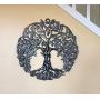 Tree of Life Metal Wall Art, Contemporary Iron Artwork Decor, Celtic Family Trees, 23 In. x 23 In. Round Modern Plaque, Handmade in Haiti,Fair Trade Certified, Signed By Wilson Etienne