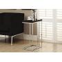 Monarch Specialties 3018, Chrome Accent Metal Base C-Table, Glossy Black