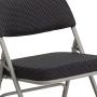 Flash Furniture HERCULES Series Premium Curved Triple Braced & Double Hinged Black Pin-Dot Fabric Metal Folding Chair