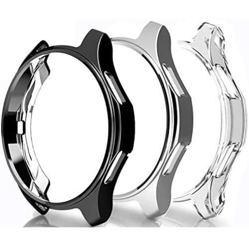 FitTurn Compatible with Gear S3 Frontier SM-R760 Case,Soft TPU Fashion Metal Color Frame Shock Resistant Proof Cover Protector Shell for Samsung Gear S3 Frontier SM-R760, Galaxy Watch 46mm SM-R800