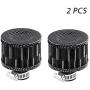 2Pack 12mm Mini Red Universal Car Motor Cone Cold Clean Air Intake Filter Turbo Vent Breather for car and Motorcycle (Carbon)