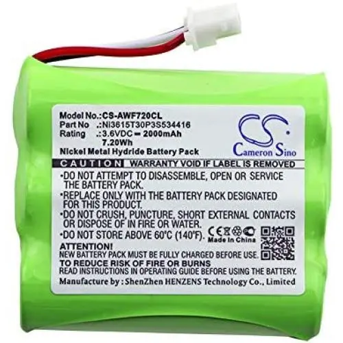 Replacement Battery for AT&T WF720, fit Part Number Ni3615T30P3S534416, 3.6V Ni-MH 2000mAh/7.2Wh Replacement Battery for AT&T WF720, fit Part Number Ni3615T30P3S534416, 3.6V Ni-MH 2000mAh/7.2Wh