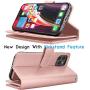 Tekcoo Wallet Case for iPhone 12 Mini / iPhone12 Mini (5.4 inch) 2020 Luxury ID Cash Credit Card Slots Holder Carrying Pouch Folio Flip PU Leather Cover [Detachable Magnetic Hard Case] - Rose Gold
